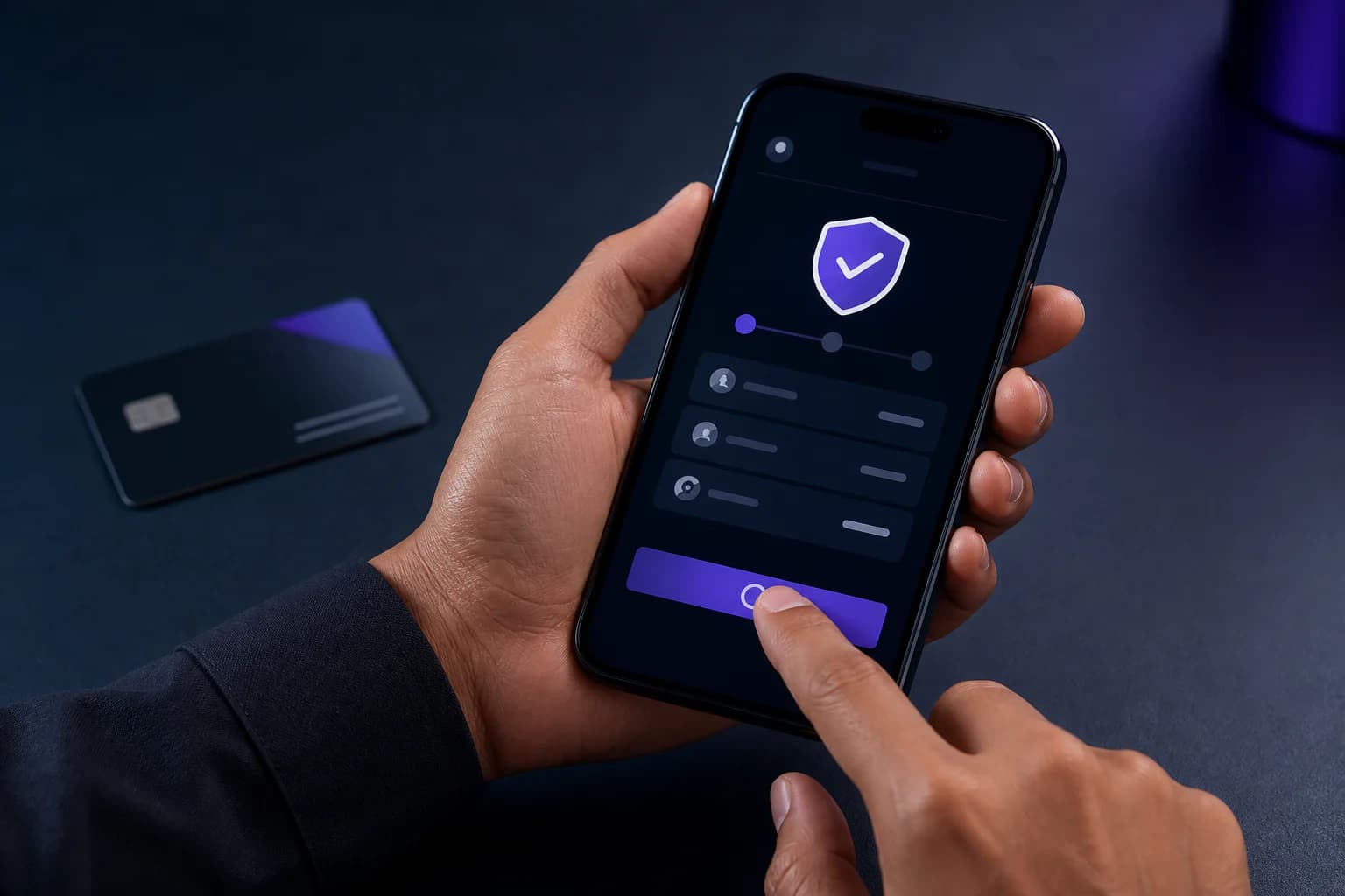 Konfirmasi transaksi dana yang aman melalui ponsel