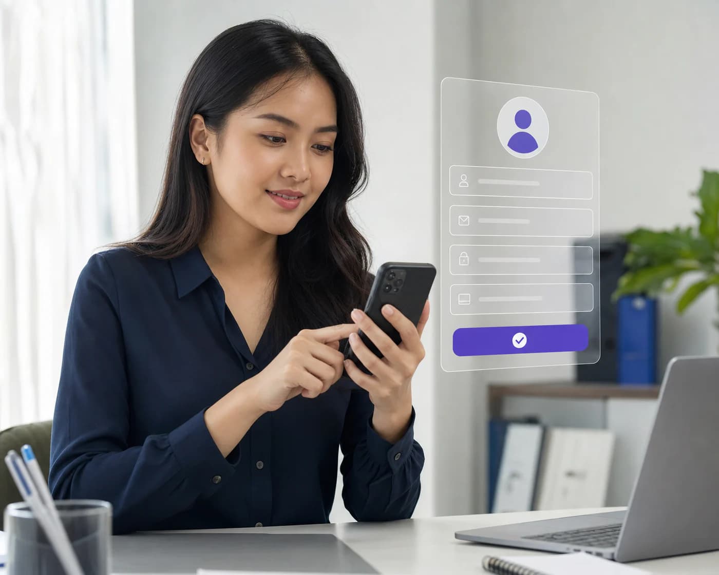 Pengguna mendaftar akun TradingPRO melalui ponsel